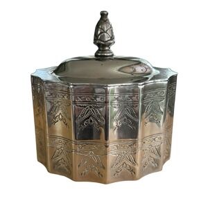 3 Piece Nesting Godinger 1991 Silver Plate Jewelry Trinket Set‎